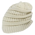 Miniatyrbillede 1 af 5: Udendørs efterår og W stribet pullover hat par varm uld strikket hat（Beige）