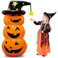 Oppblåsbart Halloween-gresskarkostyme, 1,6 m, innendørs/utendørs dekorasjon, høstfest