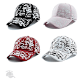 Miniatyrbild 1 av 3: Hatt Herr Graffiti Tryck Baseball Cap Kvinna Utomhus Fritid Resor Solskydd Anka Tunga Cap（Vit）