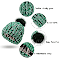 Miniatyrbillede 3 af 5: Vinterhue til kvinder - Chunky Fleece Faux Fur Pom Pom Bobble Hat
