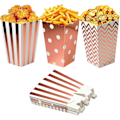 Miniatyrbilde 3 av 5: Rosa popcornbokser - Godteriposer i papp for fester (36 stk)