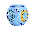 Miniatyrbild 1 av 5: 2-i-1 Roterande Fidget Spinner Magic Bean Infinity Cube Stressboll för Vuxna Barn Unisex-Barn Pedagogisk Pusselkub Leksaker (Blå)