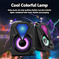 Miniatyrbilde 4 av 5: Utsalg 1053 Høyttaler RGB Farge Lys Subwoofer Boks Desktop Audio Desktop（Svart）