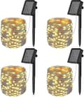 [4-pack] Solcellsslingor Utomhus, 12m 120 Led Solcellsslingor Utomhus Vattentät 8 Lägen Dec