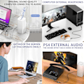 Miniatyrbilde 3 av 5: USB til 3,5 mm lydkontakt adapter USB til AUX lydkontakt ekstern stereolydkort for hodetelefoner høyttaler for PS-serien, PC, bærbar PC, stasjonære datamaskiner linjelengde
