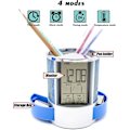Miniatyrbillede 2 af 5: Multifunktionel penneholder, LCD-skærm på skrivebordet, ur og netværk, penneholder, kalender