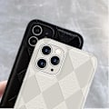 Miniatyrbild 4 av 5: Kompatibel med iPhone 12 Pro Max Skal för Man Pojke Lyxig 3D Romb Mjuk TPU Läder Telefonfodral för iPhone 12 Pro Max 6.7 Tum Stötsäker Lins