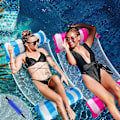 Miniatyrbild 1 av 5: 2-pack Uppblåsbara Pool Floats Hängmatta, Pool Float Lounge Uppblåsbar Vattenhängmatta, Simbädd, Lounge Chair Till Strand, Pool, Pool Till