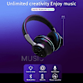 Miniatyrbillede 3 af 5: Professionelt Gaming Headset Farverigt Led Lys Bluetooth Headset Foldbart Bluetooth Headset Med Mikrofon Bas Stereo Surround Gaming Headset Suppor