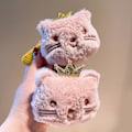 Pikkukuva 4 / 5: Joustava täytetty kissa Scrunchies Plush Kitten hiuspidike ihana poninhäntä pidike（Khaki）
