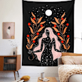 Pikkukuva 1 / 4: Wekity Boho -seinävaate, esteettinen taide, kodin taustakangas, sisustuselementti, lahjatapetti, olohuoneen ja makuuhuoneen sisustus (95x73cm, 5)