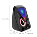 Miniatyrbillede 3 af 5: Udsalg 1053 Højttaler RGB Farve Lys Subwoofer Boks Desktop Audio Desktop（Sort）