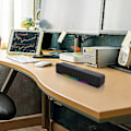 Miniatyrbild 5 av 5: Datorhögtalare Tung bas Lång ljudfält Dator Skrivbordsljud Med Ljus RGB Bluetooth Ljudavstånd（Svart）