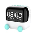 Miniatyrbilde 1 av 4: Kreativ skrivebordsur, høyttaler, vekkerklokke, Bluetooth-høyttaler, trådløs Bluetooth-lyd, bærbar hjemmeklokke, temperatur, speil, klarering (blå)