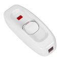 Miniatyrbillede 3 af 5: Inline ON/OFF bordlampe ledning kabelafbryder med LED indikatorlys - AC 250V 10A, hvid