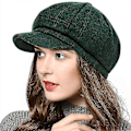Miniatyrbild 2 av 6: Kvinnors Newsboy-Hattar Höst Ull Cabbie Beret Tweed Flickors Papperspojkehatt
