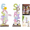Miniatyrbild 2 av 5: Påskbord Påsk Trä Dekor Påsk Påsk Bordsdekorationer 2st Påskbord