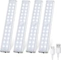 24 LED-skaplys, trådløs, USB-oppladbar, magnetisk bevegelsessensor, 4 lysmoduser, nødlykt, håndlampe, nattlys for barn