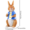 Miniatyrbillede 2 af 5: Påskedekorationer Påskehare Statuer Harpiks Kanin Statuer Figur Figur Ornament