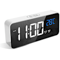 Miniatyrbild 1 av 5: Digital väckarklocka, LED-väckarklocka med snooze-funktion, USB-portladdning (vit)