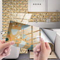 Miniatyrbillede 1 af 5: Imitation vægfliser Terrazzo fliser selvklæbende krystalfilm gulv klistermærker hjem renovering væg klistermærker 24stk