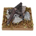 Miniatyrbillede 3 af 5: Dukkehus Miniature Have Scene Bål Træ Simulation Bål Model Legetøj Tilbehør Bål
