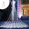 Miniatyrbilde 4 av 5: Lys Chrismas Solar Utendørs Lyskjede, Patio Regntett Dekorativt Juletre, Vannfall Julelys, Vanntett Utendørs Hengende Patio Veranda Hagegård Funksjoner: