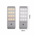 Miniatyrbilde 2 av 2: 12 LED-klesskap nattlys PIR infrarød pinne-på oppladbar USB bevegelsessensor induksjonssensor skap korridorlampe