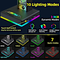 Pikkukuva 2 / 5: RGB-pelikuulokkeiden pidike 10 valolla, kahdella USB-liitännällä, 3,5 mm:n ääniliitännällä, 3D-tunnelmavalon värilaatikko (musta)