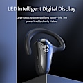 Miniatyrbild 3 av 5: Bluetooth-headset, luftledningsheadset, smärtfritt bärande, digital display, öronmonterat, enkelörat, 5.2 Bluetooth-headset, headset A