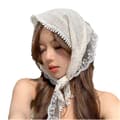Trekantet hårbånd til kvinder, damehårtilbehør, bandana, tørklæde white