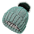 Miniatyrbillede 1 af 5: Vinterhue til kvinder - Chunky Fleece Faux Fur Pom Pom Bobble Hat