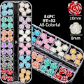 Miniatyrbild 2 av 5: 3D Rosblommor Nagelcharm Akryl Färgglada Rosblommor 3D Nagelkonst Charm AB Röd Rosa Blå Vit Grön Blomma Nagelcharm Flatback Konsttillbehör Su