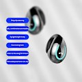 Miniatyrbillede 2 af 5: Led Breath Lamp Bluetooth Bone Conduction Wireless Earphone Bluetooth Headset Touch Single Ear Headset For Phone Tws Noise Reduction A