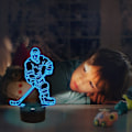 Miniatyrbilde 2 av 5: 3D nattlys Ishockeyutøver 3D illusjonslampe 16 farger endres med fjernkontroll Beste bursdagsgaver for menn kvinner