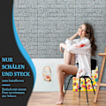 Miniatyrbillede 2 af 7: 12 stk. 3D vægklistermærker vægpaneler selvklæbende tapet, 35cm x 38.5cm vandtæt tapet, stenlook, moderne til badeværelse og soveværelse