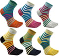 Dam Toe Socks 5 Finger Bomull Fukttransporterande Atletisk 6 Pack