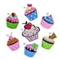 Miniatyrbillede 1 af 5: Dww-7 stykker cupcake broderi patches, børns tøj jakke taske med farvede stryge-på patches, DIY søde broderi patches, dejlige