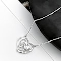 Miniatyrbild 3 av 5: S925 Sterling Silver Lucky Lily Love Heart Halsband för Kvinnor Dotter Flickvän Xq-xl411