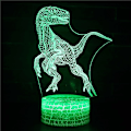 Miniatyrbillede 3 af 4: Dinosaur 3d LED natlampe 7 farver bordlamper legetøj gave til børn hjem dekoration