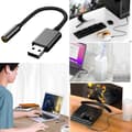 USB til 3,5 mm lydjackadapter USB til AUX lydjack Ekstern stereolydkort til hovedtelefoner Højttaler til PS-serien, PC, bærbar computer, stationære computere Linjelængde