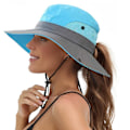 Miniatyrbillede 1 af 5: Dame solhatte, strandhatte, hestehalehatte, dame UV-beskyttelse bredskygget solhatte（One Size，pink）