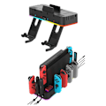 Miniatyrbild 3 av 5: Väggmonterad laddare för Switch Host med flera funktioner, RGB-bländande färg, hängande laddare för Switch Host, väggfäste, NS-grepp, dockningsladdare (som visas)