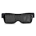 Miniatyrbillede 1 af 5: App-styrede Bluetooth LED-festbriller med tilpassede sprog, USB-opladning, blinkende lysende briller, julekoncertsolbriller (hvid)