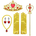 Miniatyrbillede 1 af 5: Prinsesse Udklædningstilbehør Handsker Tiara Krone Tryllestav Halskæder Gaver Til Børn Piger (Gul)
