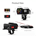 Miniatyrbilde 3 av 5: Motorsykkel Lader Moto Styre Lader 3.4a Dual Usb Lader Adapter Med Temperatur Og Spenning Display For 12v-24v Motorsykkel