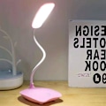 Miniatyrbilde 4 av 5: Led-ladelampe for studenter, kontor og skrivebord, USB-lampe som kan lades (rosa)