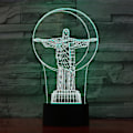 Miniatyrbilde 2 av 2: 2024, Brasil Frelser Kristus Statue 3d Led Nattlys Soverom Bordlampe Fargeskiftende