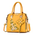 Håndtasker Damer Mode Enkle Broderede Crossbody Tasker Håndtasker Med Blomsterprint（gul）