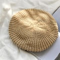 Miniatyrbillede 3 af 5: Fransk Beret Retro Forårs Hue Hatte til Kvinder Udhullet Hæklede Udskårne Strikkede Beret Letvægts Kalot Ottekantet Hat（One Size，Lysegul）